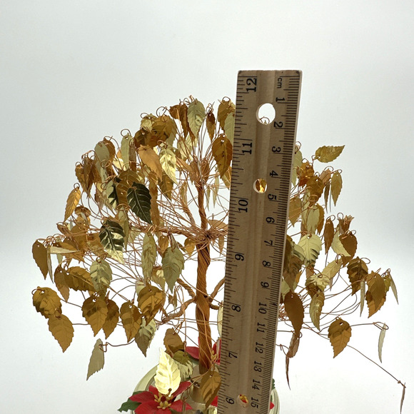 MCM Dream Tree Twisted Wire/Gold Leaves Rotating Lighted Music Box - Picture 3 of 5